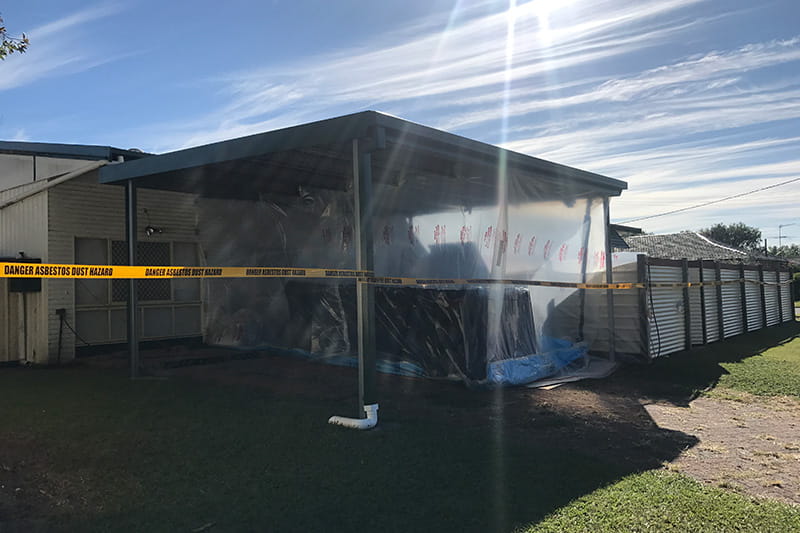 asbestos removal job in progress Photo of an asbestos removal job in progress