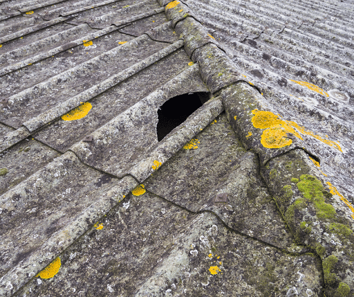 Asbestos roof